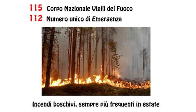 Rischio incendi …  Rischio incendi …